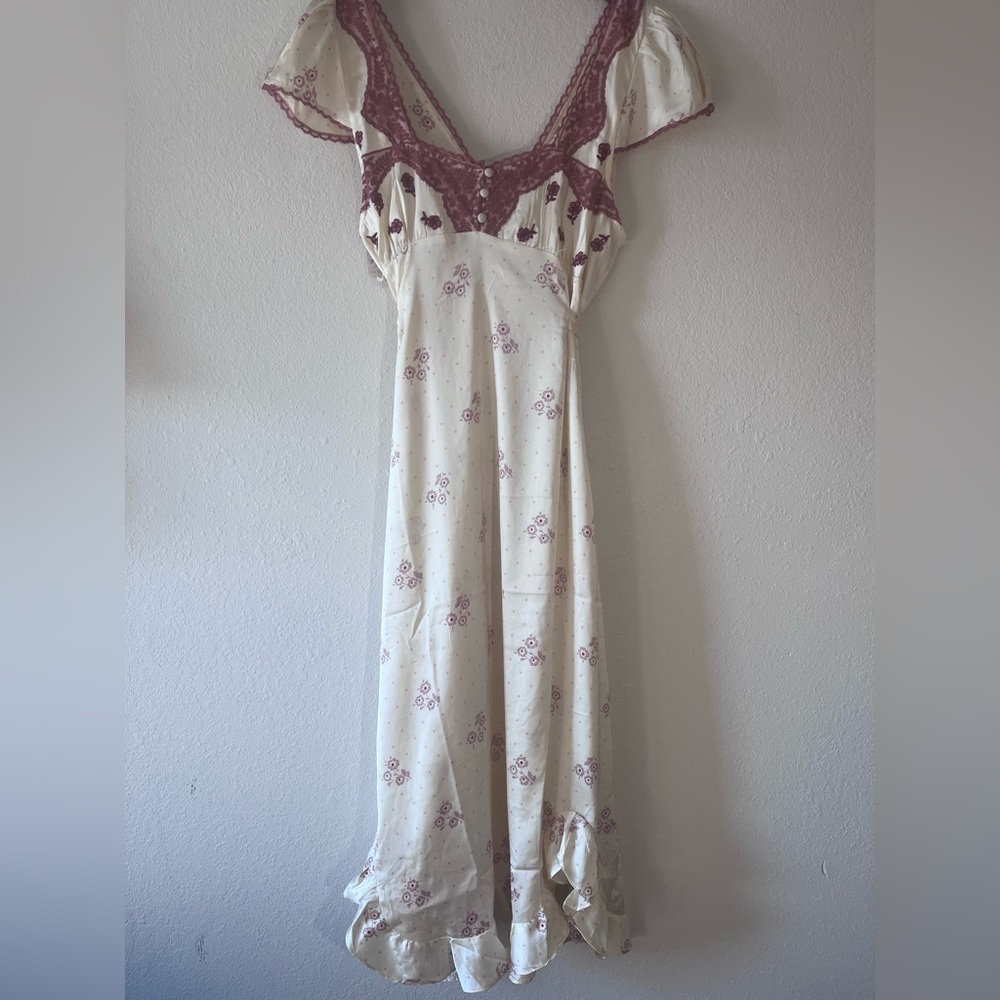 NWT! Free People Haven Embroidered Midi Dress - Picture 7 of 15
